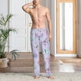 thumbnail image 5 of Vsdgher Purple Butterfly Print Mens Pajama Pants Sleep & Lounge Pants, PJ Bottoms With elastic waistb and Pockets, 5 of 5