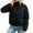 Back, variant on IDOPIP Cropped Puffer Jacket for Women Long Sleeve Lightweight Zip Short Jacket Coat with Pockets