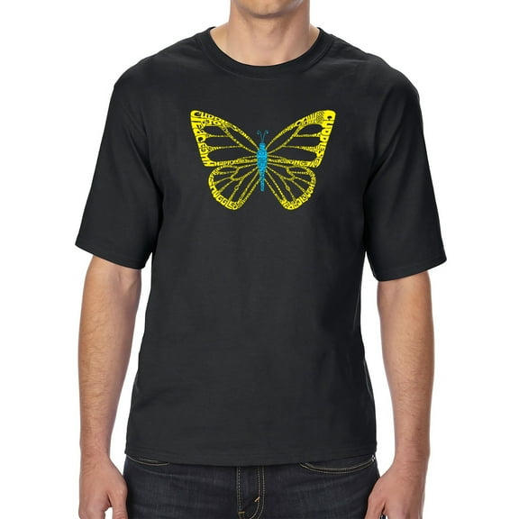 Men's Tall and Long Word Art T-shirt - Butterfly