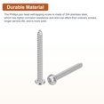thumbnail image 3 of Uxcell #12x2-1/2" Silver Screws - 50Pack - 304 Stainless Steel Pan Head Phillips Screw, 3 of 7
