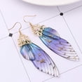 thumbnail image 3 of JM 2 pares de aretes de personalidad femenina con alas de mariposa para novia JM, 3 of 5
