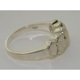 thumbnail image 3 of LBG British Made 18k White Gold Natural Opal Womens Band Ring - 33 size options - Size 9.5, 3 of 5