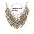 thumbnail image 2 of Exaggerated Vintage Necklace, Multi-layer Hollow Leaf Clavicle Chain-9gold, 2 of 5