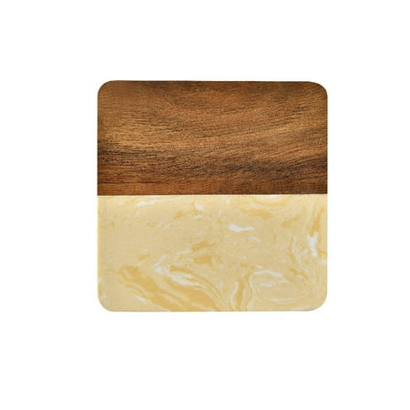

Heat Resistant Wood Coasters Marble Solid Wood Splicing Tea Coffee Cup Pad