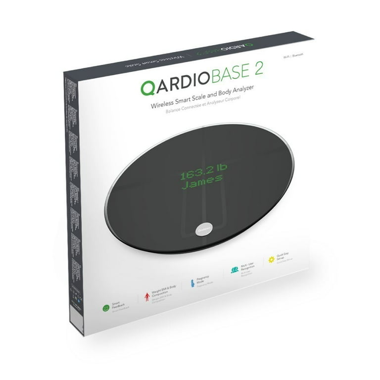 QardioBase 2 Wireless Smart Scale and Body Analyzer - Volcanic Black 