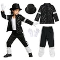 thumbnail image 4 of Mnyotv Sequins Clothing 4Pcs Set Boys Performance Dance Clohtes Halloween Outfits for Kids Size 6-8 Years, 4 of 9