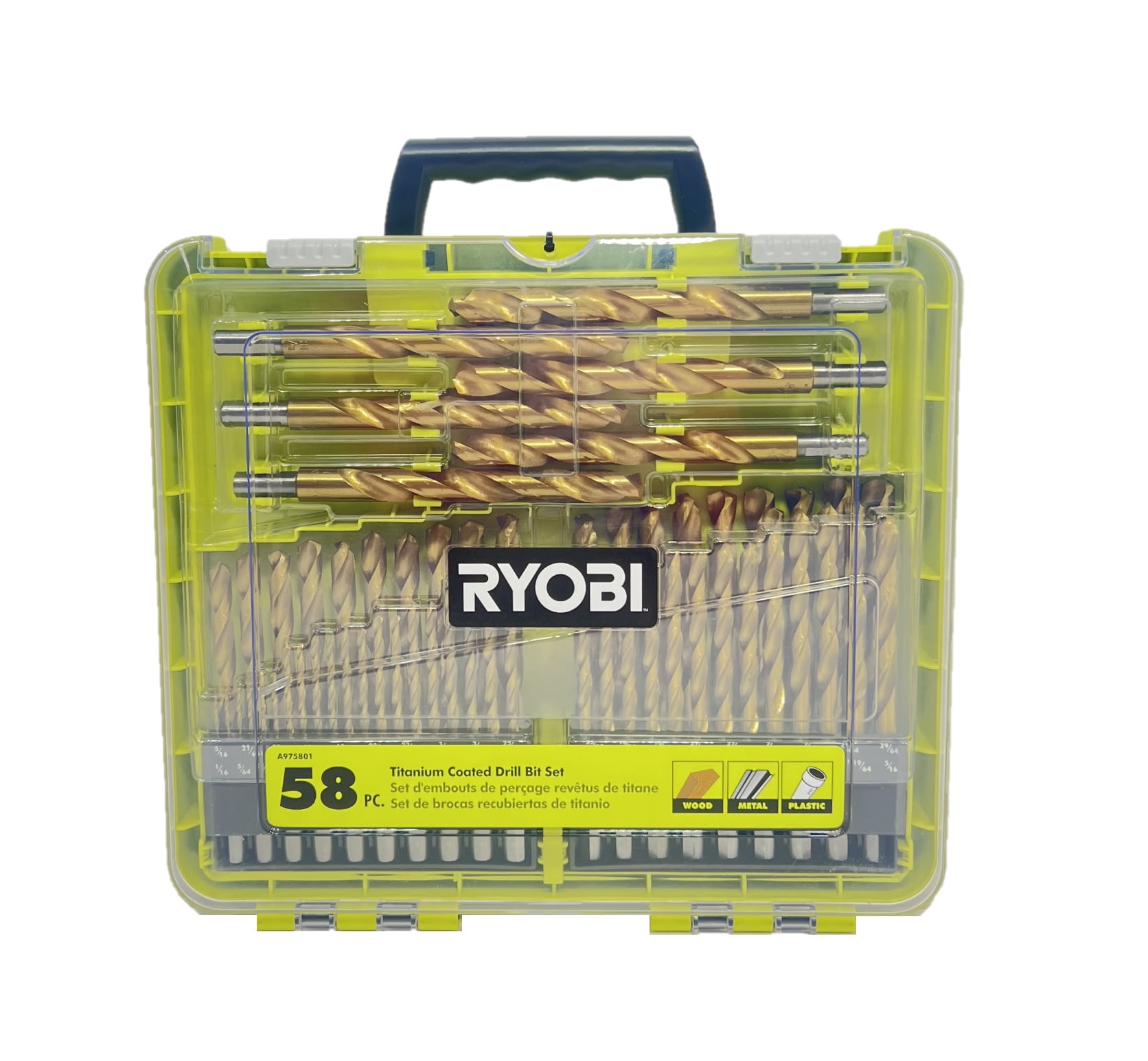 Ryobi 58-Piece Titanium Coated Drill Bit Set A975801