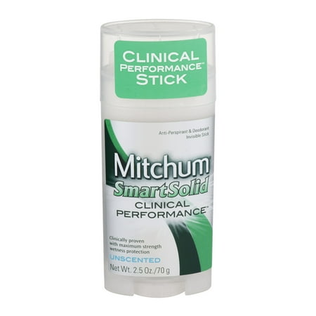 Mitchum Smart Solid Clinical Performance Anti-Perspirant & Deodorant Unscented, 2.5 OZ