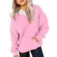 thumbnail image 6 of SonxaHe Little Girls Hoodies Solid Long Sleeve Pullover Hooded Sweatshirt Child Soft Comfy Loose Autumn Sweatshirts Pink,Sized 5-6, 6 of 6