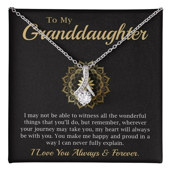 Granddaughter Necklace From Grandma or Grandpa - To My Granddaughter Jewelry Gift for Her, Perfect on Birthday, Christmas & Graduation Pendant