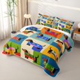 thumbnail image 3 of Homewish Funny Pet Dachshund Bed Spread Queen,Colorful Dog Plaid Queen Coverlet Set,3pcs, 3 of 7