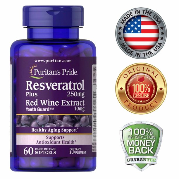 Puritan's Pride Resveratrol Metabolism Aging Support 250 mg 60