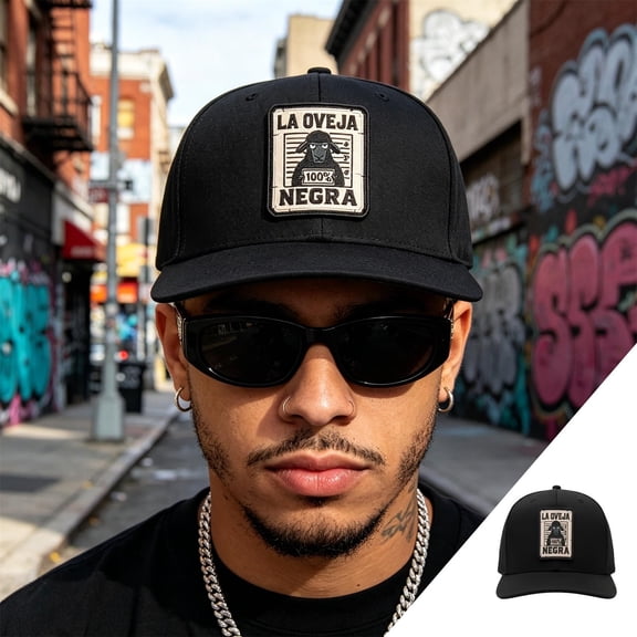 Black Sheep Patch Trucker Hat - Adjustable Snapback Mesh Cap, Cute Animal Print Graphic Baseball Hat, Breathable Polyester Summer Visor, Unisex Casual Dad Hat for Outdoor & Daily Wear