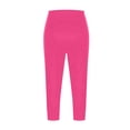 thumbnail image 7 of XL-5XL Plus Size Capri Leggings for Women Tummy Control Capri Yoga Pants High Waisted Stretchy Mid-calf Length Pull on Tights Jegging Hot Pink XL, 7 of 7