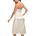 thumbnail image 2 of Douhoow Women Halter Dress Shiny Sleeveless Elastic Slim Knee Length Cocktail  Dress, 2 of 8