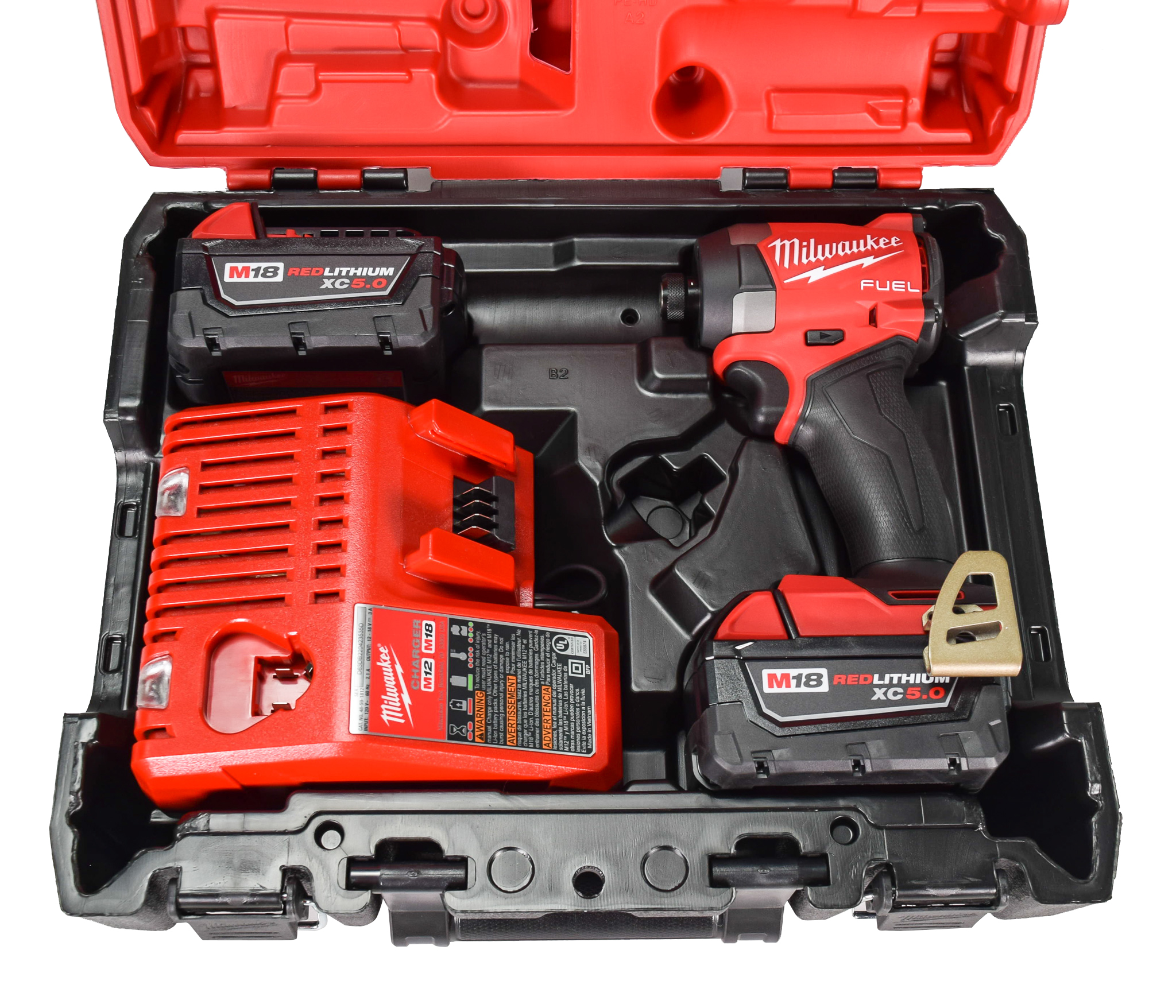 Milwaukee M18 FUEL 18 V 1/4 in. Cordless Brushless Impact Driver Kit Battery  Charger)