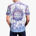 thumbnail image 4 of Balery Round Snow Merry Christmas Printed Men’s Short Sleeve Polo Shirt, Midweight Men's Shirt,Golf Polo shirts -, 4 of 9