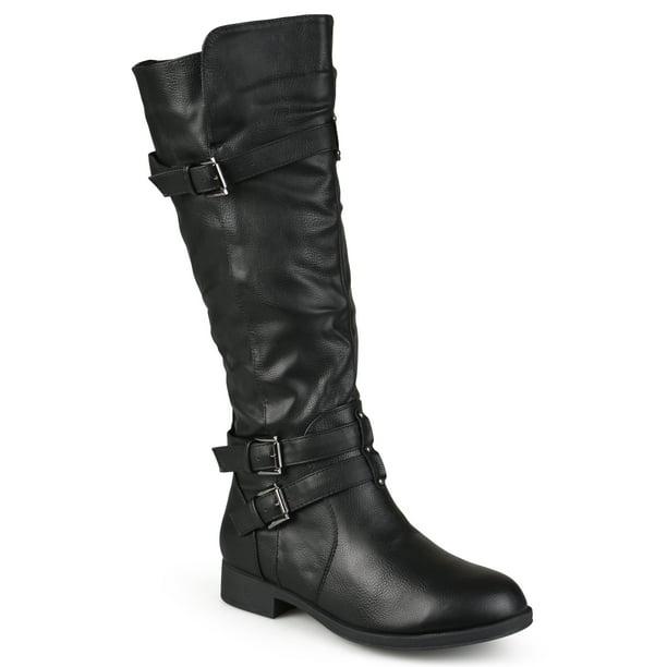 Brinley Co. - Brinley Co. Womens Tall Wide Calf Buckle Detail Boots ...