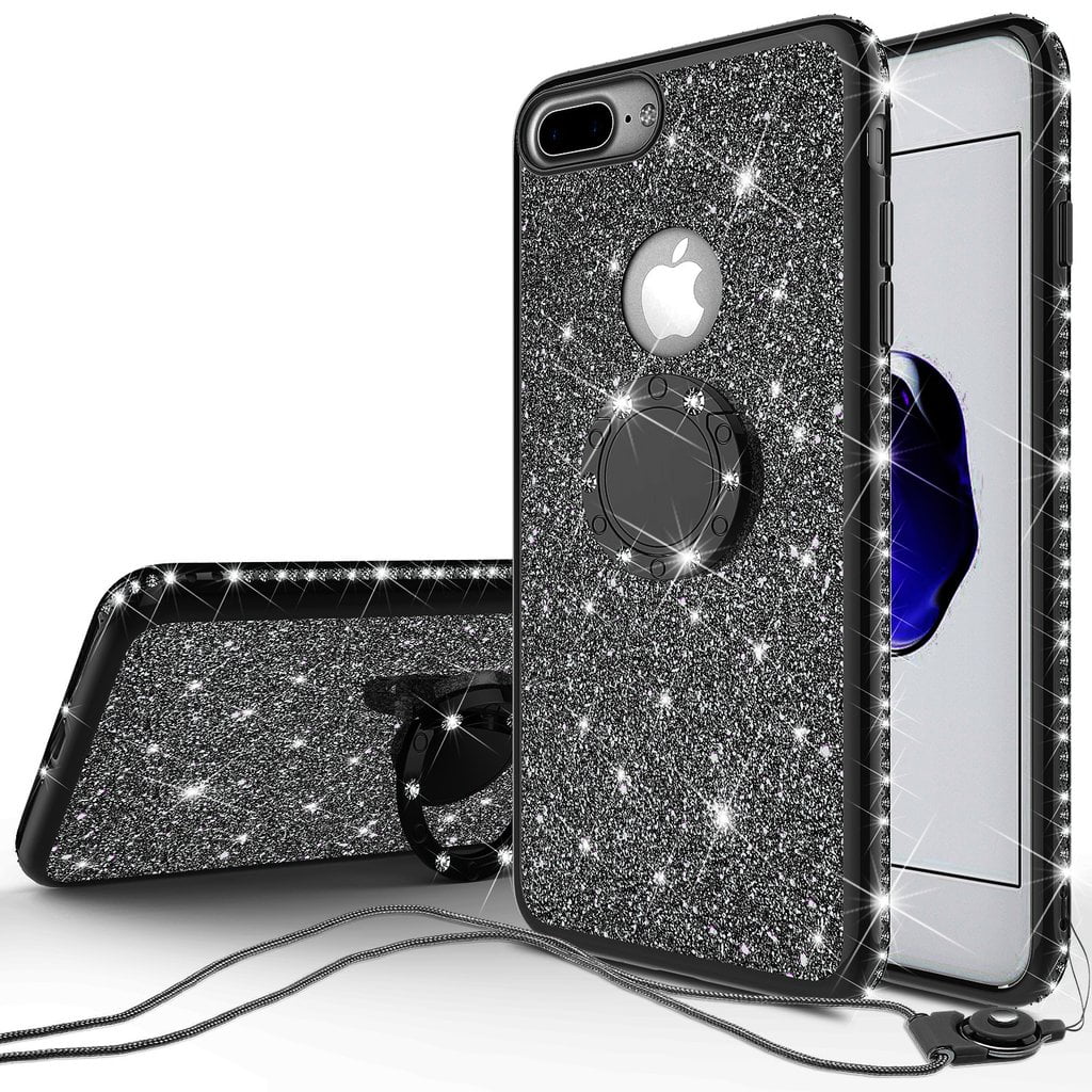 Een goede vriend Makkelijker maken intelligentie Apple iPod Touch 6 Case,iPod 6/5 Case,Glitter Cute Phone Case Girls  Kickstand,Bling Diamond Bumper Ring Stand Protective Apple iPod Touch 5/6th  Generation Case for Girl Women -Black - Walmart.com