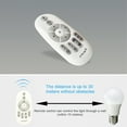 thumbnail image 3 of Foco LED inteligente de 2.4G con control remoto y app, ajuste de luz y color, compatible con E27, 10W, alcance de 30m, diseño blanco moderno., 3 of 6