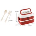 thumbnail image 2 of Double Layer Compartment Lunch Box Portable Meal Box Leak-proof Lunch Box for Camping Outdoor Picnic, 2 of 2