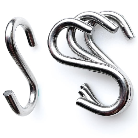 DaylyFav 4 pack 3.3 inch S Hooks for Hanging Heavy Duty Porch Swing Hammock Stand Punching Bags Hanger, Holds 557 lbs, 304-Stainless Steel