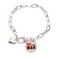 thumbnail image 1 of Pulsera de cadena de corazón Unbranded No mas guerra mundial de amor joyería encanto moda, 1 of 3