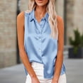 thumbnail image 2 of QASIEATN Womens Satin Blouse Sleeveless Tank Tops Button Down Shirts Outfits Summer Vest for Women, 2 of 6