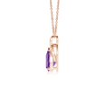 thumbnail image 2 of ANGARA Natural Solitaire Pear-Shaped Amethyst Flame Pendant in 14K Rose Gold for Women (Size-7x5mm) | February Birthstone, Birthday, Anniversary, Jewelry Gift for Women | Natural Amethyst Necklace, 2 of 8
