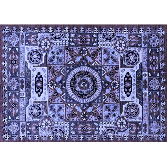 Ahgly Company Indoor Rectangle Oriental Blue Industrial Area Rugs, 6' x 9'