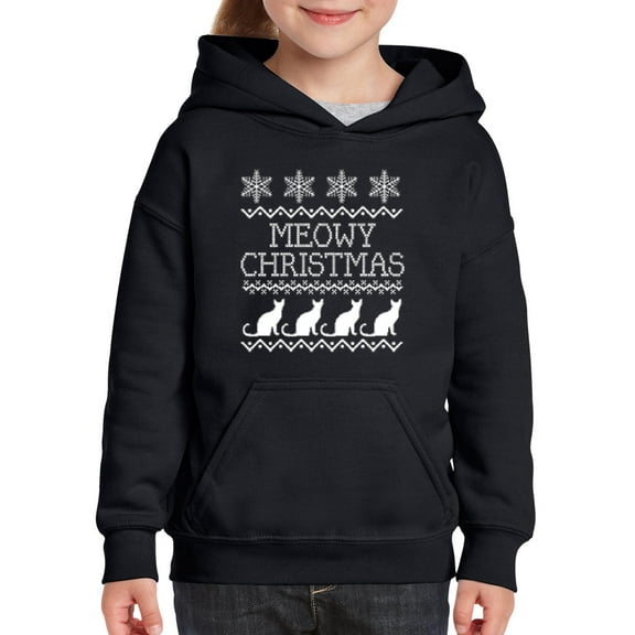 MmF - Big Boys Hoodies and Sweatshirts - Christmas Kitten Meowy