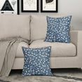 thumbnail image 3 of Blue Pillow Covers 18x18 Set of 2 Vintage Floral Rustic Old Style Cute Flower Print Decorative Outdoor Pillowcases Seasonal Farmhouse Throw Cushion Case Decor for Couch Sofa Bed, 3 of 6
