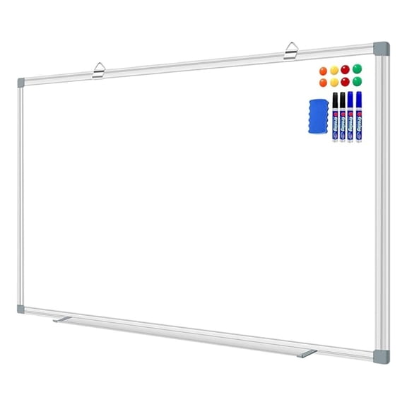 Dry Erase Board X 36 Inch, 4' X 3' Wall-Mounted White Board with Marker Tray, Presentation Board for Home Office Classroom