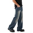 thumbnail image 5 of MYAOYI Mens Baggy Jeans Light Wash Wide Leg Denim Pants, 5 of 9