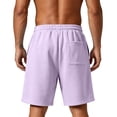 thumbnail image 4 of Heavyweight Thick Men's Sweat Shorts Baggy Sweatpants Mens Lounge SweatShorts Light Purple 2XL, 4 of 8