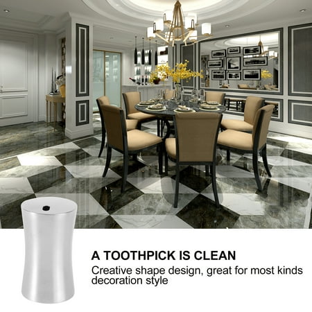 

1PC Stainless Steel Toothpick Holder Portable Toothpick Box Mini Metal Toothpick Container Delicate Creative Cotton Swab Box Fashionable Toothpick Bottle for Home Restaurant Use Silver Waist
