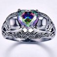thumbnail image 2 of Bague de Fête Style Gothique en Forme de Cœur Plaqué Or Noir Rétro No. 10, 2 of 3