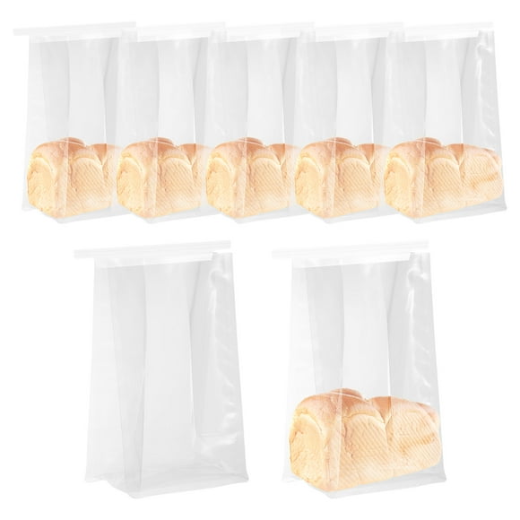 50Pcs Bread Bags for Homemade Bread, 3.9x8.7x5.1 Inches Clear Bakery Bags with Iron Tie