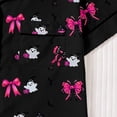 thumbnail image 5 of Bobifish Toddler Girls Sleep Sets Halloween Print Lapel Button Down Short Sleeve Tops&Shorts PJS Children Girls Home Clothes, 5 of 9