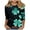 Black, variant on Women's T Shirts 3/4 Sleeve Plant Printed Tees Graphic Loose Summer Tops Blue S