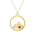 thumbnail image 1 of Collar colgante de semilla de mostaza de acero inoxidable dorado y plateado, 1 of 5