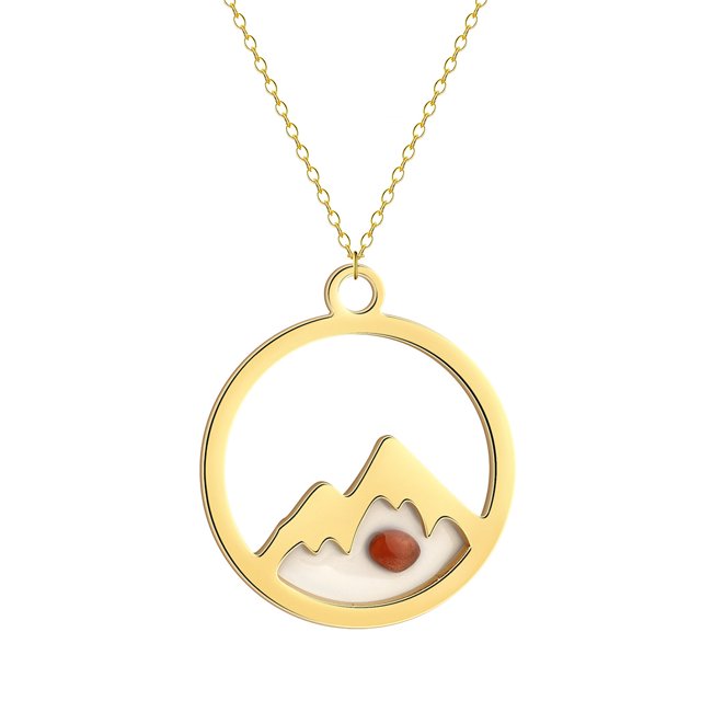 Collar colgante de semilla de mostaza de acero inoxidable dorado y plateado