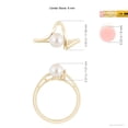 thumbnail image 5 of ANGARA Freshwater Cultured Pearl Wave Shank Ring in 14K Yellow Gold for Women | June Birthstone, Birthday, Anniversary, Jewelry Gift for Women | Pearl Ring, 5 of 9