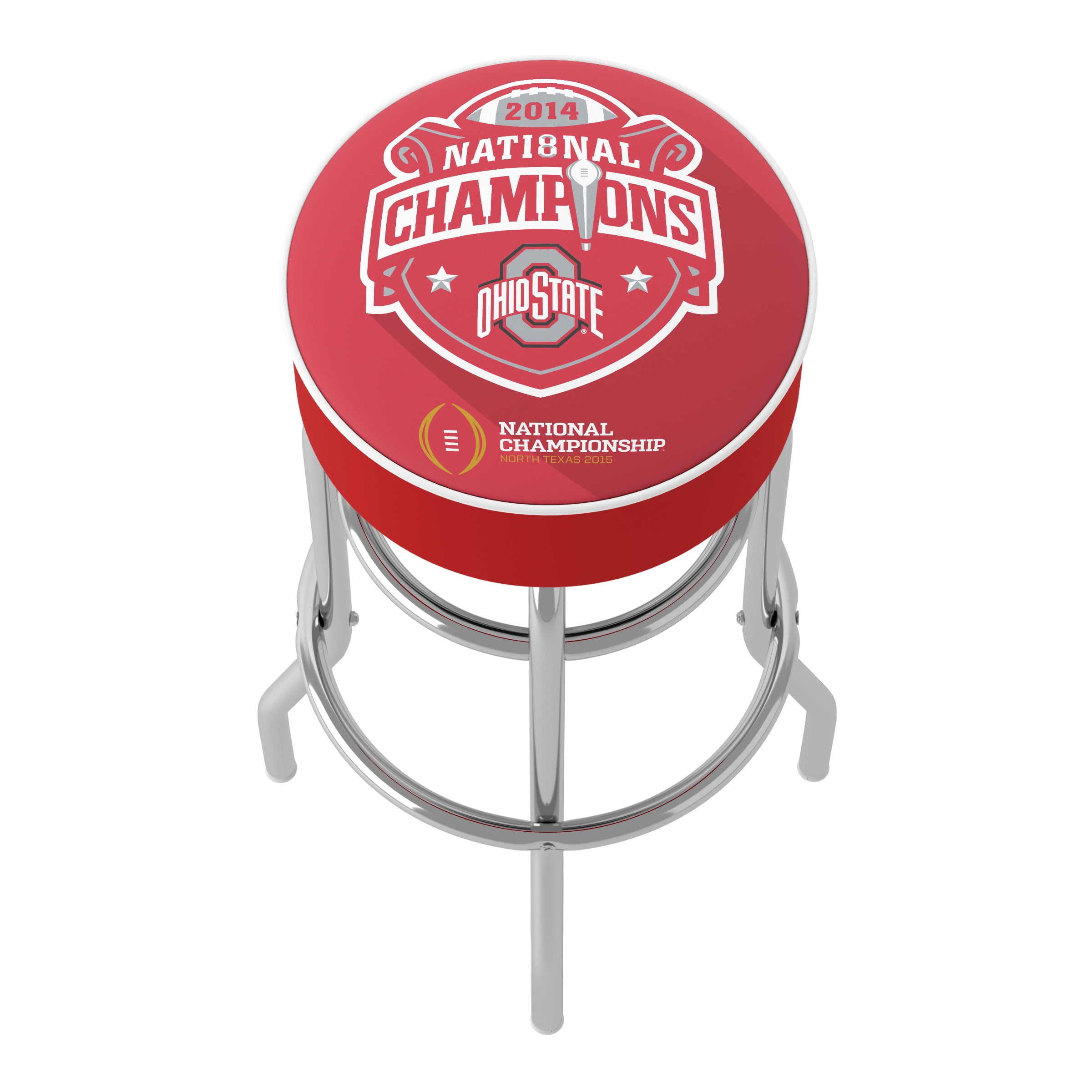 Trademark Gameroom Ohio State University National Champions Red Bar Stool with Padded Seat