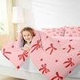 thumbnail image 5 of Feelyou Fashion Bowknot Kids Bedding Comforter Set, Kawaii Cartoon Bow-tie Twin Comforter Sets, Cute Love Heart Reversible Bedding Set, Microfiber Bedroom Decor, 2 Pieces, 5 of 9