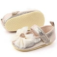thumbnail image 2 of FAOWME Baby Girl Shoes Comfortable Butterfly-knot Fashion First Walkers Kids Shoes Gold 12~18 Months, 2 of 4