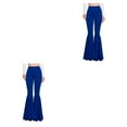 thumbnail image 1 of Guardoinrt High Waist Women Bell Bottom Breathable Lightweight Comfortable Pants navy blue L 2Set, 1 of 6