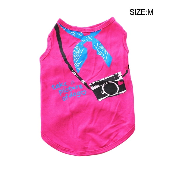 Vêtements pour Chiots Coton Sans Boucles Chemise pour Animaux Gilet pour Chien Costumes Mignons Style Simple Chandail en Molleton pour Chiots T-Shirts Fins pour Chiens Rose Rouge m