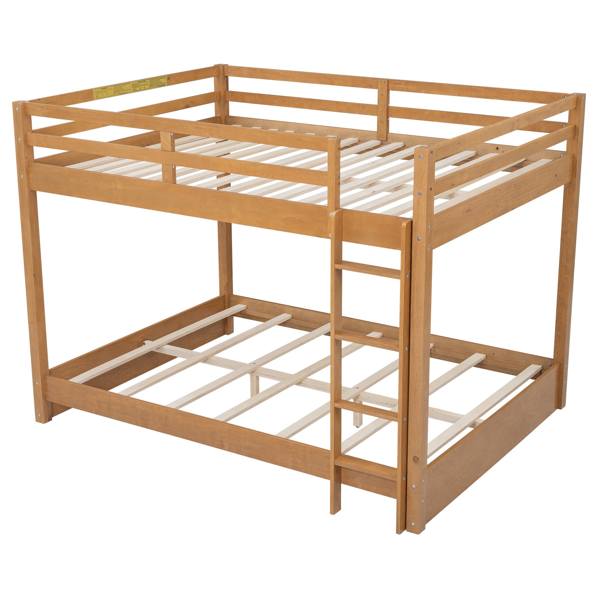 Euroco Wood Queen over Queen Bunk Bed for Kids Teens Adults, Wood