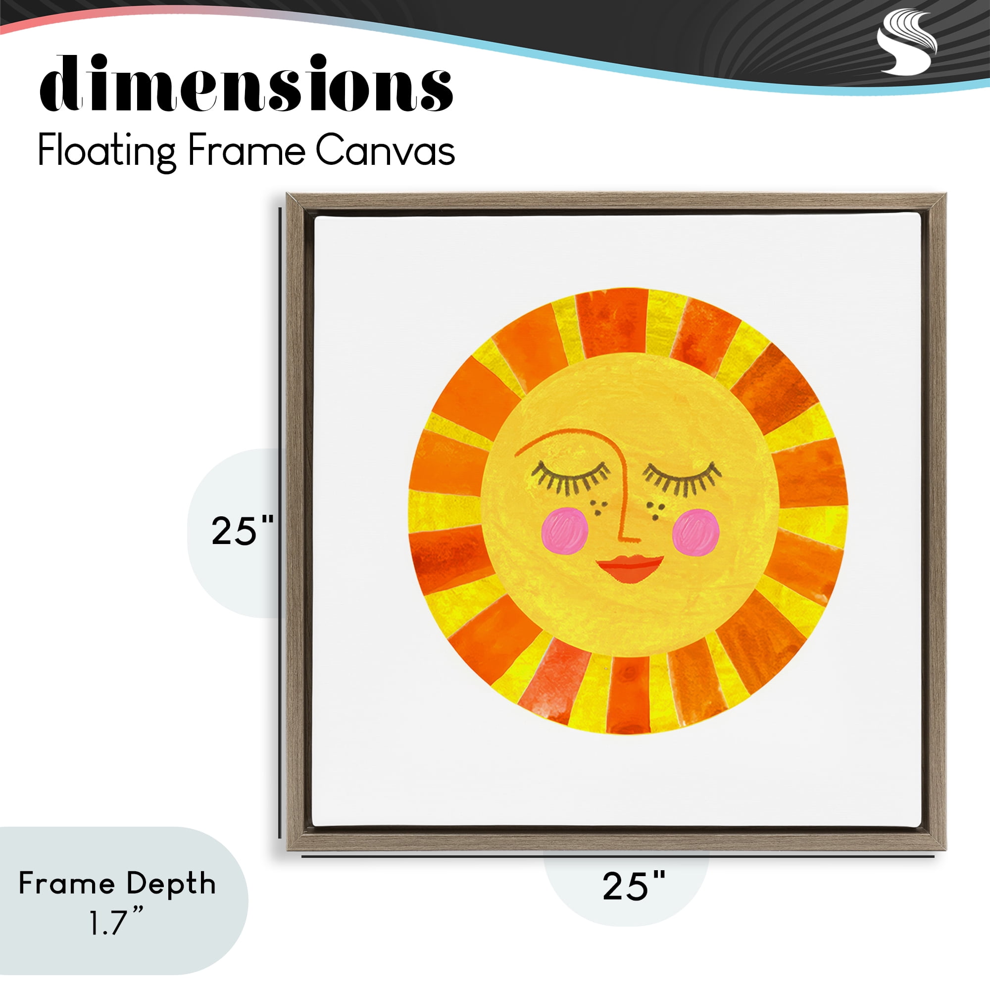 Stupell Industries Simple Warm Sunshine Brown Framed Floater Canvas Wall Art, design by Katherine Herrell Studio